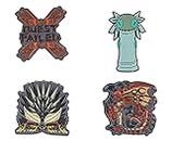 Monster Hunter: World Enamel Pin Set of 4 | Includes Nergigante, Rathalos, Wiggler | Metal Brooch Badge Accessories For Backpack, Clothes, Lapels | Official Capcom Video Game Pins, Metal Zinc