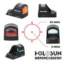 HOLOSΛN MultiReticle Red 2 MOA Dot Solar Reflex Sight Concealed Carry