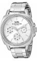 Brand New Coach Boyfriend Women’s Silver Bracelet Crystal Dial Watch 14503129