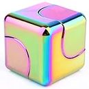 通用 Fidget Spinner Decompress The Metal Cube Spin The Spinning Cube to Relieve Anxiety Help Improve Concentration (Colorful)