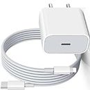 20W Original Charger Adapter Compatible with Apple iPhone 14/14 Pro/14 Pro Max/14 Plus/13/13Pro/12/12 Pro/ 11/ 11Pro with 1 Meter Data Cable C-Type PD2.0 Fast Adapter Charger with 6 Months Warranty