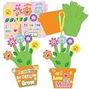 WATINC Mother's Day Handprint Flowers Craft - 24 Pack DIY Thanks for Helping Me Grow Foam Flower Pot Crafts Kit Decorations, Mothers Day Parties School Classroom Home Fun Art Activity Gifts for Kids