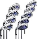 MAZEL One Length Golf Iron Clubs Set of 9 left-Handed,Single Length Golf Club Iron 4,5,6,7,8,9,P.S.A Steel Shaft 37.5 Inch Shaft Flex SR (SR(Middle))