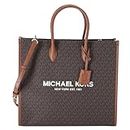 Michael Kors Mirella Large Signature MK Tote Bag, Brown Mk, Large