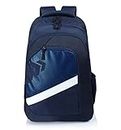 Lunar's V-Line Standard Backpack For Men, Navy Blue | 35L Water Resistant School / College Bags For Boys, Girls | Stylish, & Durable | 1 Yr Warranty, 19 x 13 x 8.75 In