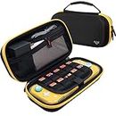 ButterFox Extra Large Carrying Case for Nintendo Switch Lite, Fits AC Adapter Charger, Compatible with JETech Protective Case and Most Grips, Game and Accessories Storage (Black/Yellow)