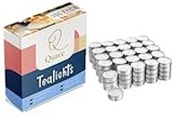 Quace Wax Tealight Candles Set of 100 (White Unscented)