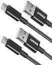 Anker iPhone Charger Cable, (2-Pack) 6ft, Premium Nylon USB-A to Lightning Cable, MFi Certified Cable for iPhone SE/Xs/XS Max/XR/X/8 Plus/7/6 Plus, iPad, and More.