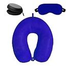 BigPlayer Travel Essential Car Pillow with Eye Mask and Earphone Case, Flight, and Train Accessory Pillow for Neck Pain Relief & Neck Pillow for Sleeping Cervical Pillow for Improved Sleep