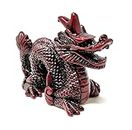 JRose Collections Red Dragon Statue Money Dragon Feng Shui Chinese for Prosperity and Good Fortune - 7.5cms High Gothic Decorative Ornament Ideal for Womens Gifts and Collectible Figurines. JR1068