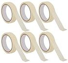 GLUN® Masking Tape 1 Inch Width, 20 Meter Multipurpose Use, Strong Adhesive Tape for Arts & Crafts, Carpenters & Painters no leave adhesive after use Pack of 6