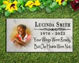 Memorial Stone With Photo Loved One Gift Custom Printed Picture Marble Plaque