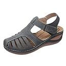 CreoQIJI Leisure Sports Trend Air Cushion Summer Shoes Hiking Sports Sandals Orthopaedic Flip Flops Outdoor Sandals Hiking Sandals with Velcro Fastening Non-Slip Breathable, gray, 10 UK