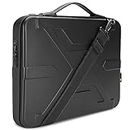 KIZUNA Laptop Case bag 14-15 Inch Shoulder Sleeve Shockproof Hard Shell Briefcase For 15" Macbook air M2 2023/MacBook Pro 16 M1 M2 Max/Dell XPS 15/Lenovo IdeaPad Flex 5/15.6" HP Envy x360 15, Black