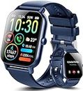 Ddidbi Reloj Inteligente Hombre Mujer con Llamada Bluetooth, 1,85" Smartwatch con 112 Modos Deportivos, Monitor de Ritmo Cardíaco y Sueño, Impermeable IP68 Pulsera Actividad para iOS Android, Azul