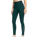 Leggings for Women UK, Ladies Yoga Pants Hip Lifting Stretch Slimming Casual Running Comfy Fitness Sports Soft High Waist Tights Seamless Mesh Breathable Trousers Green