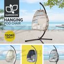 Gardeon Egg Swing Chair with Stand Outdoor Furniture Hanging Seat Canopy