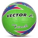 Vector X Touch Rubber Moulded Beach Volleyball for Men and Women Sports Volley Ball with Free Pin Strong Grip Vollyball for Indoor/Outdoor/for Men/Women Size - 4 (Green)