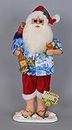 Karen Didion Tropical Beach Santa Claus with Margarita Figurine de Noël 45,7 cm