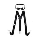 Trimming Shop Kids Braces Bow Tie Set, Children's Adjustable Fully Elasticated Clip - On Y Shape Suspender with Bow Tie, Clothing Accessory for Boys & Girls, 25mm Wide