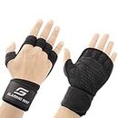 Glaring Way Neoprene Padded Weight Lifting Gloves for Men and Women - Ventilated Wrist Wrap Gloves for Athletes Gym Sessions Cycling Tracking & Sports with Full Palm Protection and Wrist Support (Large)