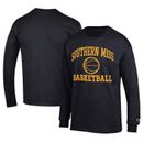 Men's Champion Black Southern Miss Golden Eagles Icon Logo Basketball Jersey Long Sleeve T-Shirt
