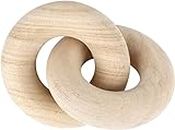 saifhandicrafts Natural Wood Knot Décor Accent 2-Link Chain Object | Modern for Bookshelf Shelf Coffee Table | Home Decorations Living Family Room Entry Mantel | Wooden Farmhouse Cottagecore Item