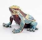 SEVENBEES Poison Dart Frogs Figurine Trinket Boxes Hinged Rainforest Animals Frog Jewelry Box Gift