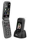 TTfone TT970 Whatsapp 4G Écran Tactile pour Sénior Touches Grande Taille Téléphone Portable à Clapet - avec Appareil Photo 8MP et Compatible avec Appareils Auditifs et Bouton d’Appel d’Urgence
