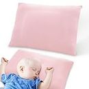 Biloban Toddler Pillow with Pillowcase for Boys and Girls (13"x 18"), Toddler Pillows for Sleeping, Oeko-TEX Standard 100 Certificated Machine Washable Travel Pillow, Pink