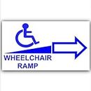 1 x Wheelchair Ramp-Right-Self Adhesive Vinyl Sticker-Disabled,Disability,Wheelchair Sign by Platinum Place