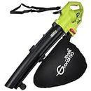 GRANDMA SHARK 3000W 3 in 1 Leaf Blower, Garden Leaves Vacuum Cleaner, Support for Breaking Leaves and Having a Large Collection Bag (Green)