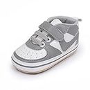 Clowora Unsex Baby Shoes Boys Girls Infant Sneakers Non-Slip Soft Rubber Sole Toddler Crib First Walker Lightweight Shoes, A03/Grey, 6-12 Months Infant