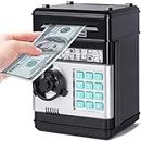 Piggy Bank Toys for Boys Girls, Children's Real Money Cash Coin Can ATM Bank with Password, Electronic Money Bank for Kids Boy, Great Birthday Christmas Toy Gifts for Kids - Black