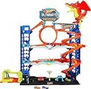 Hot Wheels City Toy Car Track Set Ultimate Garage with 2 Die-Cast Toy Cars & Car-Eating Dragon, Stores 50+ Vehicles, 4 Levels