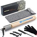NITION Ceramic Tourmaline Hair Straighteners LCD Flat Iron for Hair Healthy Styling. Fast Straightening 265-450°F 6-Temps Adjustable. 2-in-1 Curling Iron. 1 inch Heating Plate. Gold