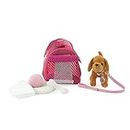 18 Inch Doll Accessories | Brown Dog With Pet Carrier Set | Fits American Girl Dolls