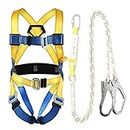 Full Body Safety Harness Tool Fall Protection with D-Rings and Waist Belt,Universal Personal Protective Equipment