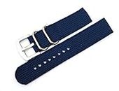 22mm Stech Nylon Two Piece Strap For Watch Compatible with Analog And Smart Watch -Navy Blue