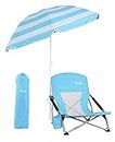 Beach Chair, Beach Chair and Umbrella, Folding Beach Chair, Beach Chairs for Adults, Low Beach Chair, Folding Chair with Umbrella, Camping Chair, Sillas De Playa (1-Pack Blue)