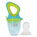 LuvLap Silicone Food/Fruit Nibbler with Extra Mesh, Soft Pacifier/Feeder, Teether for Infant Baby, Infant, Elegant Blue, BPA Free