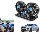 KOZDIKO 12V DC Electric Car Fan for Dashboard 360 Degree Rotatable Dual Head Car Auto Powerful 2 Speed Cooling Air Fan For Jaguar F-Pace