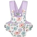 GAGAKU Baby Doll Carrier for Kids Stuffed Animal Carrier Reborn Baby Carrier with Adjustable Straps for American Girl Doll Bitty Baby Doll Accessories - Purple (Flowers)