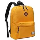 Kasgo Backpack for Boys and Girls, Lightweight Water Resistant Rucksack Classic Bags Casual Daypacks for Men Women Teenager Travel Yellow