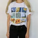 Van Gogh Painting Vintage Fashion Aesthetic White T-Shirt 90s Cute Art Tee Hipster Grunge Top