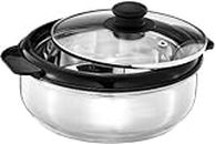 Dr. Equipment Stainless Steel Thermoware Casserole with Glass Lid| Hot Pot Roti Box for Kitchen Keeps Warm Upto 2 Hours| hot case with Lid for Kitchen (2500ML)