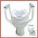 Veavya Commode Raiser 6 Inch with Comfort and Stability 6-Inch Commode Raiser with Handle and Secure 4-Clip Attachments SECURE GRIP RAISED TOILET SEAT
