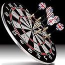 Famous Quality Dual Sided 18 inch Metal Dart Board with Needles, Multicolour, 1 Board, 6 Needles
