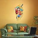 Artistic Decals One Piece Wall Vinyl Decal Top Anime Wall Art Monkey D. Luffy Vinyl Sticker Decor for Home Bedroom Design (Multi), Pack of 1 (Size 35X59)