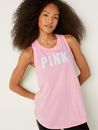 Camiseta sin mangas Victoria's Secret ROSA rosa claro espalda cruzada abertura trasera XL NUEVA CON ETIQUETAS